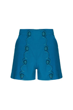 SHORT BOTÕES LINHO NILO MATRON AZUL
