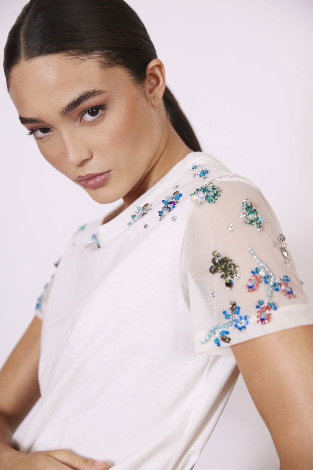 CAMISETA PATBO SWAROVISK I23 OFF WHITE