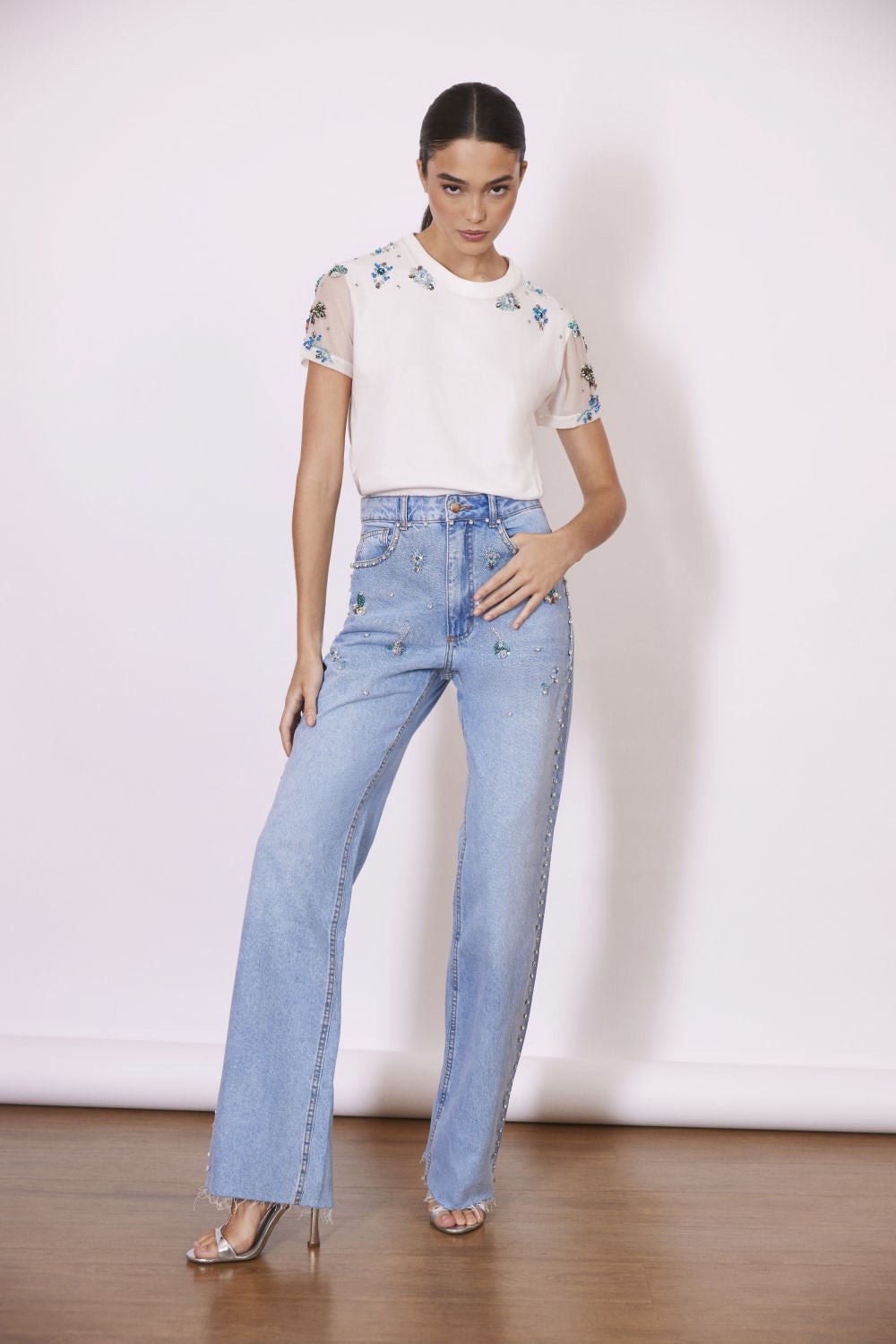 CAMISETA PATBO SWAROVISK I23 OFF WHITE