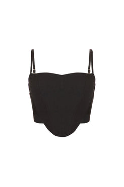 Top cropped crepe edie preto
