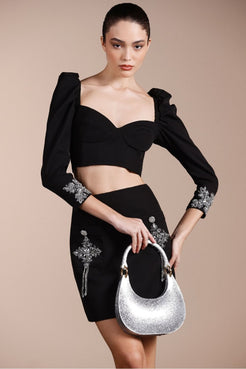 Top cropped crepe edie fucsia
