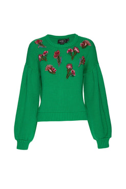 Tricot bordado miss emily - mães verde