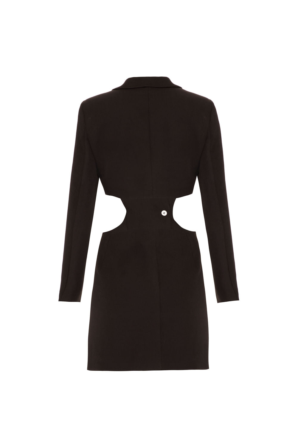 VESTIDO CURTO BOTÕES CREPE EDIE PRETO