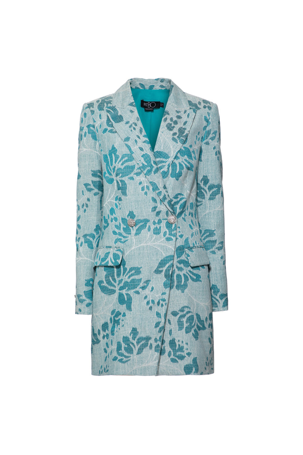 VESTIDO CURTO TRANSPASSADO JACQUARD BENEDETTA VERDE