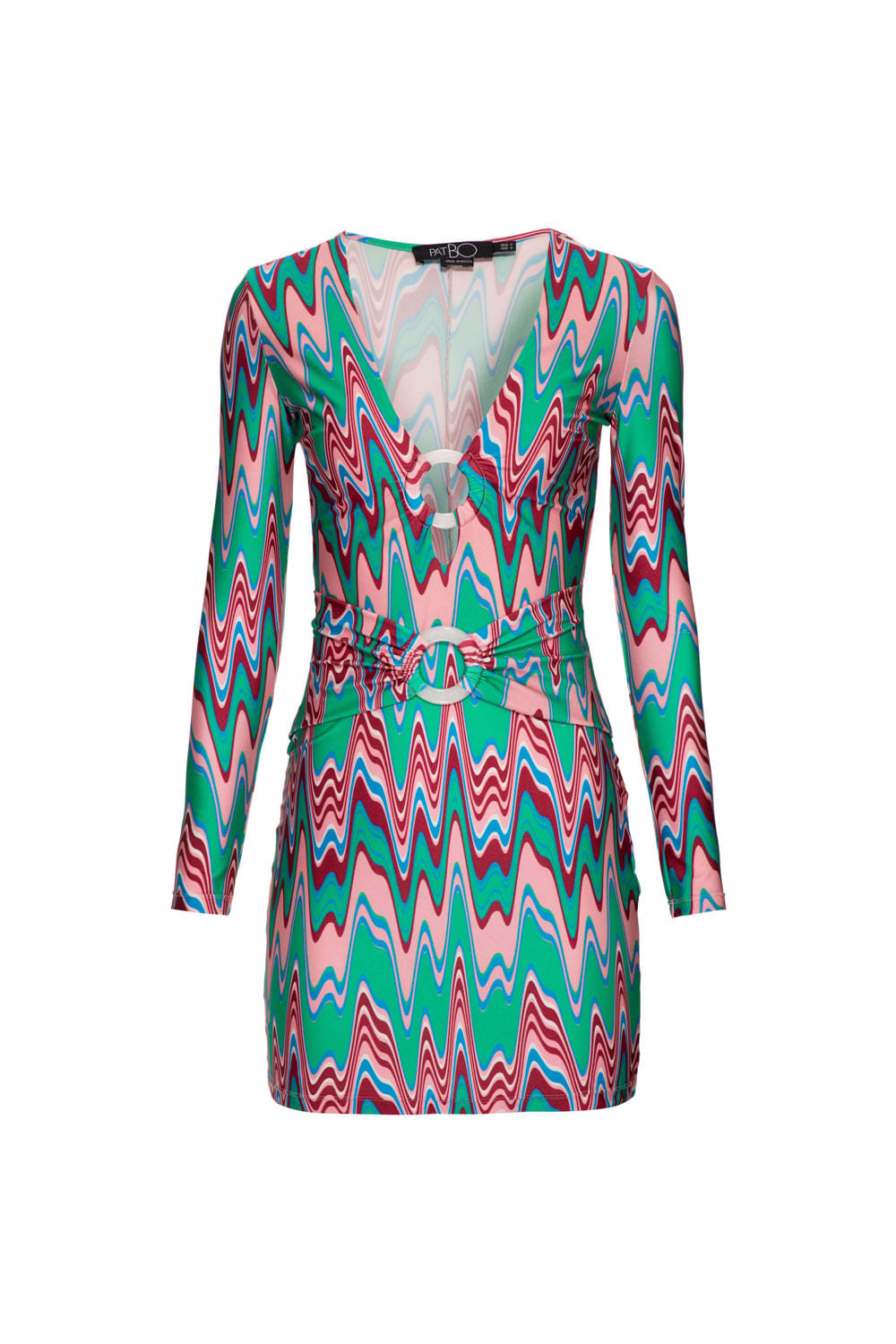 VESTIDO CURTO MANGA LONGA LYCRA WAVES VERDE