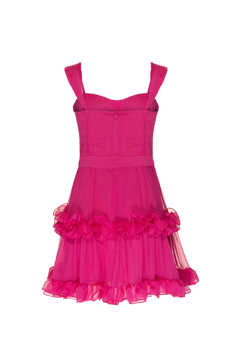 VESTIDO CURTO BABADOS SILKY SWEET LUCY PINK