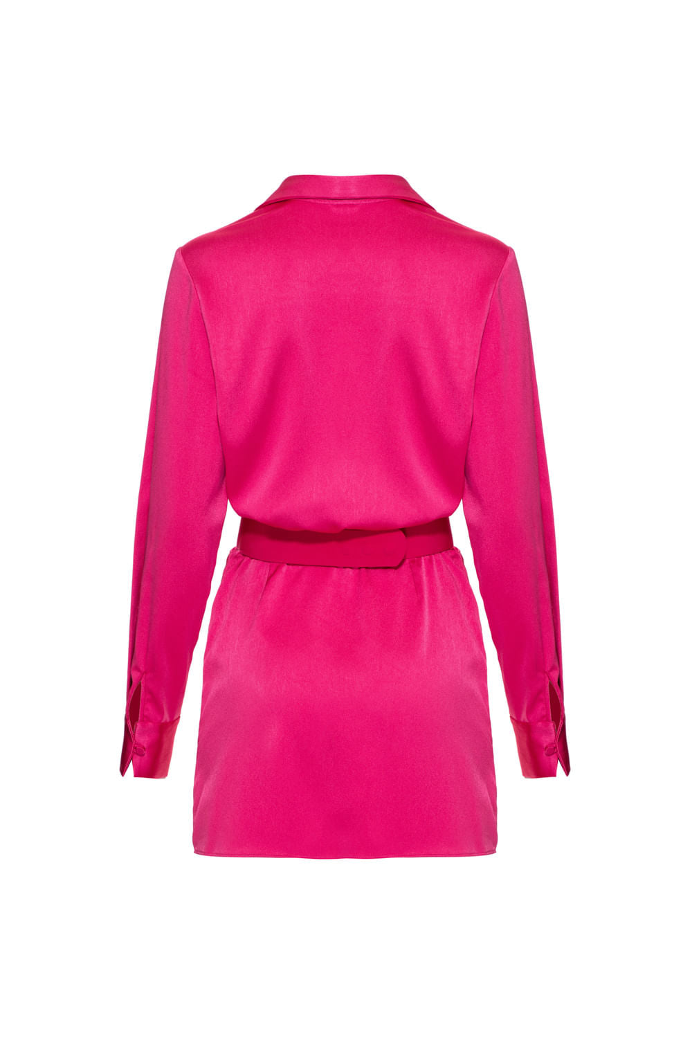 VESTIDO CURTO TRANSPASSADO CETIM RAMPLING ROSA