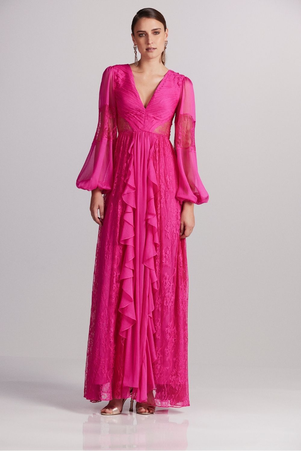 VESTIDO LONGO MANGAS SILKY SWEET LUCY PINK