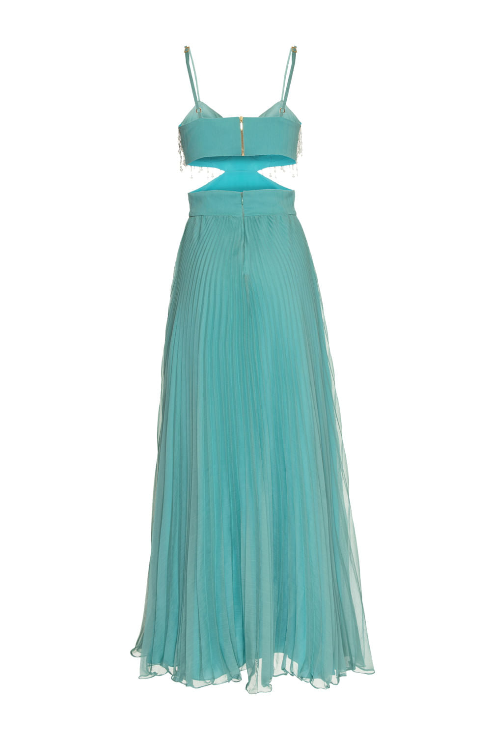 Vestido longo recortes silky sweet lucy verde