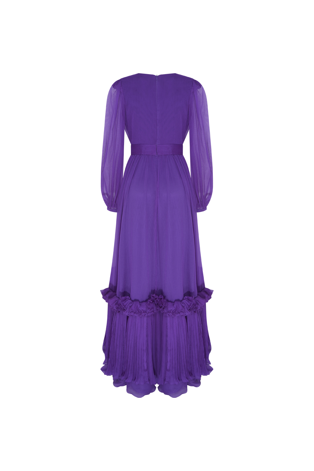 VESTIDO LONGO BABADOS SILKY STARDUST ROXO