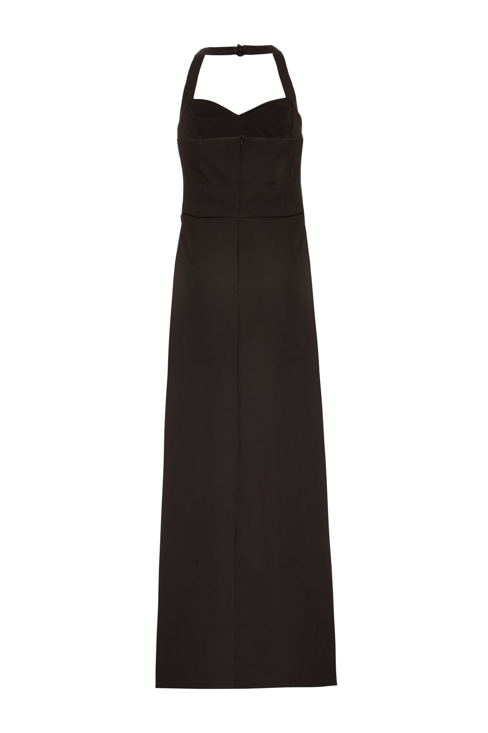 VESTIDO LONGO FRENTE ÚNICA CREPE EDIE PRETO