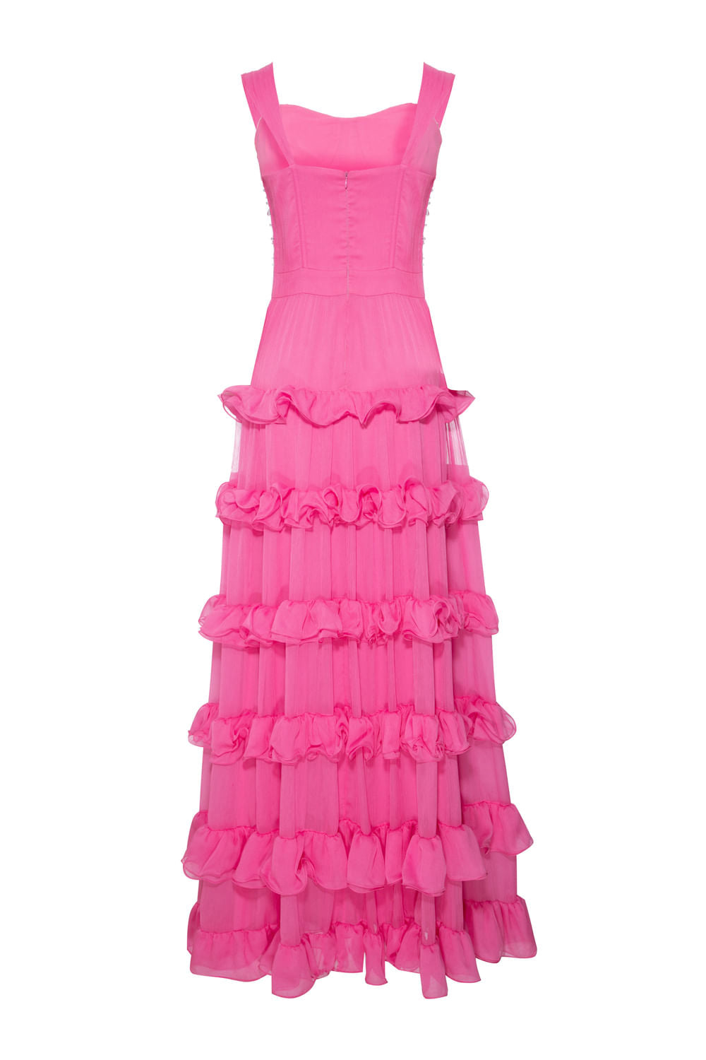 Vestido longo bordado silky sweet lucy rosa