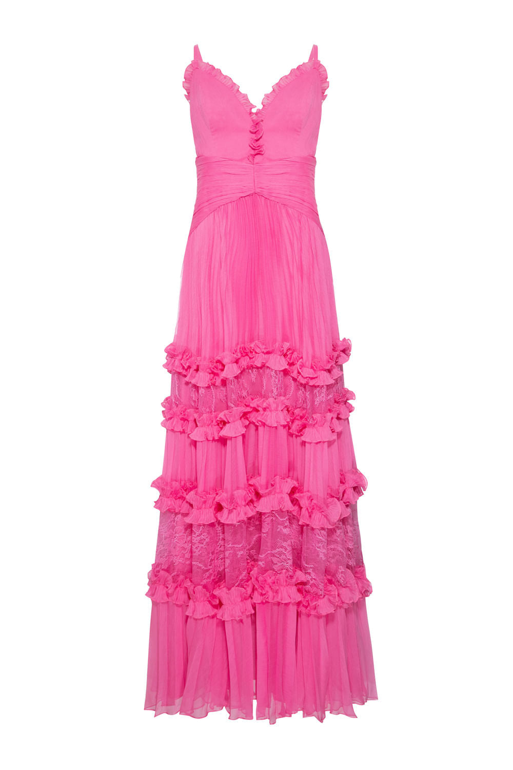 VESTIDO LONGO PLISSADO SILKY SWEET LUCY ROSA
