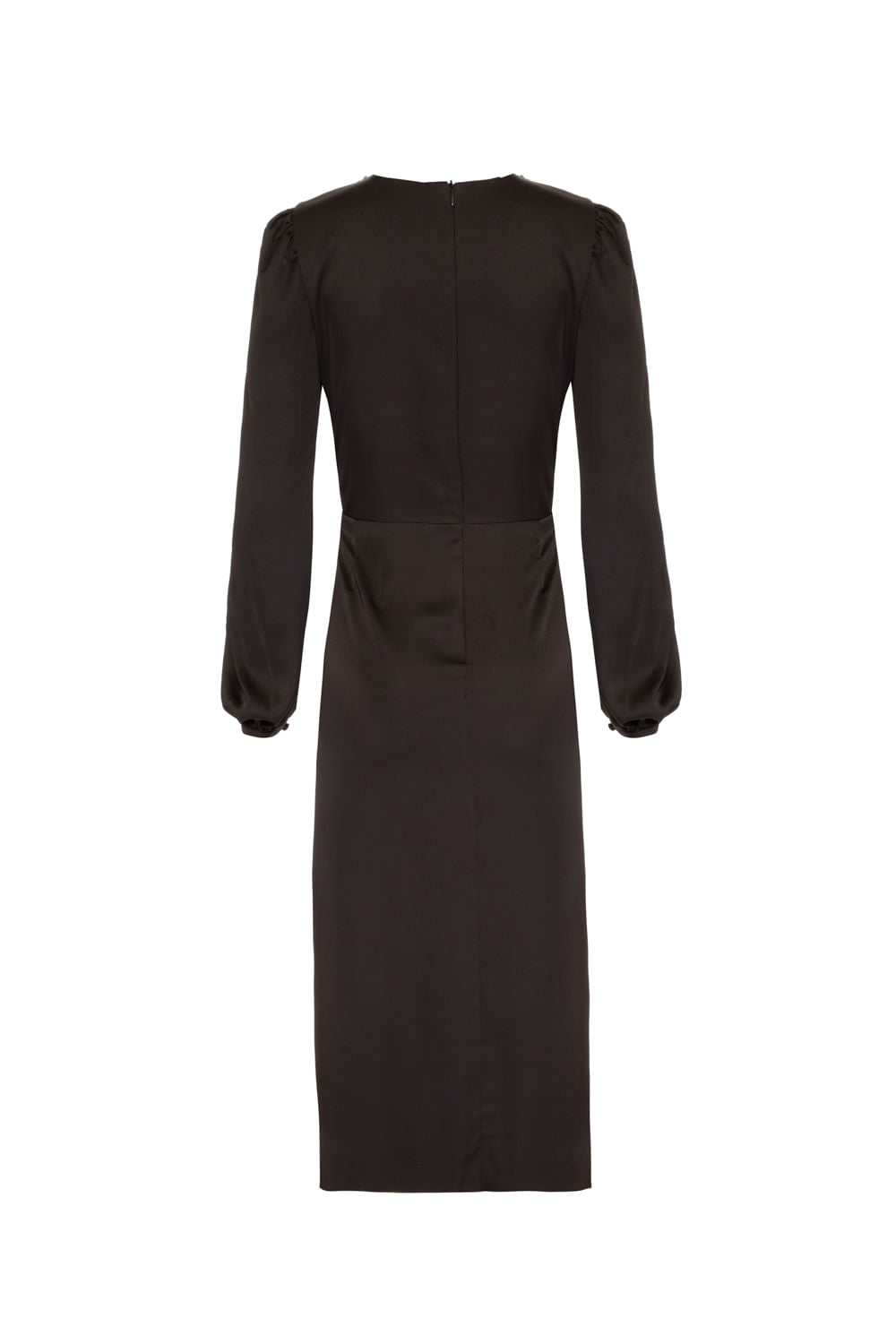 VESTIDO MÍDI PLUMAS CETIM EUPHORIA PRETO