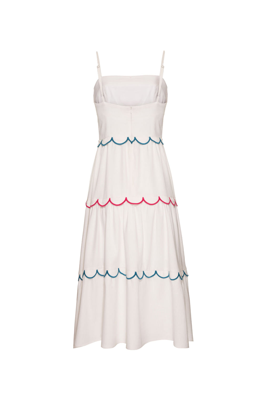 Vestido mídi bordado linho nilo matron off white