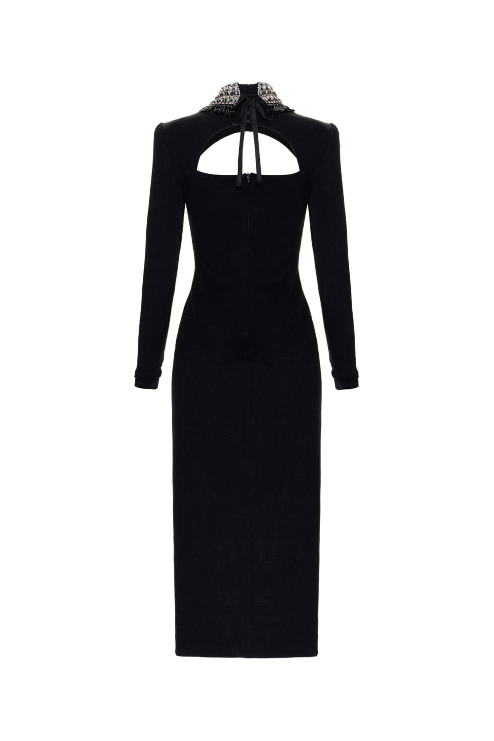 VESTIDO MÍDI GOLA REMOVÍVEL MALHA LUXOR SPY PRETO