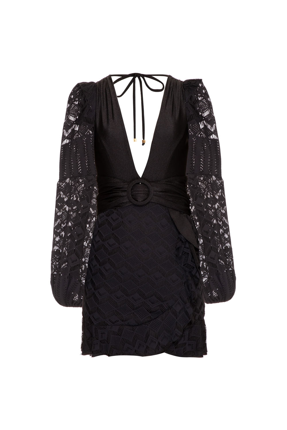 VESTIDO CURTO FIVELA TELA GEO LUDIC PRETO