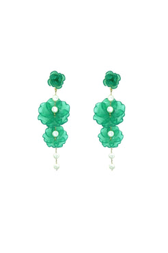 BRINCO PÉROLAS GARDÊNIA VERDE