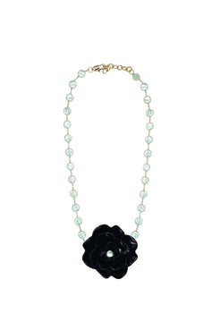 COLAR PÉROLAS GARDÊNIA PRETO