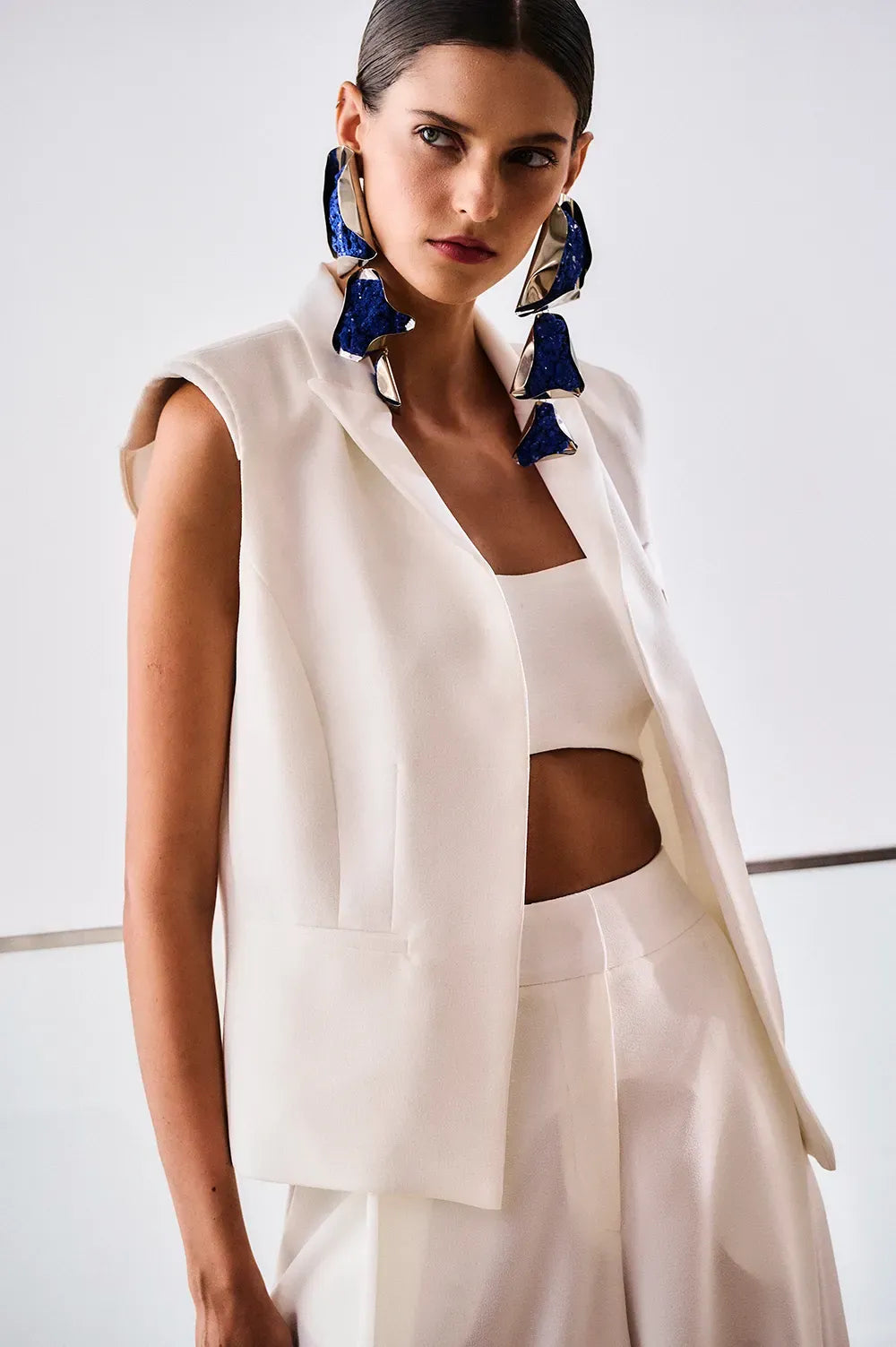 COLETE CROPPED CLASSIC CREPE OFF WHITE
