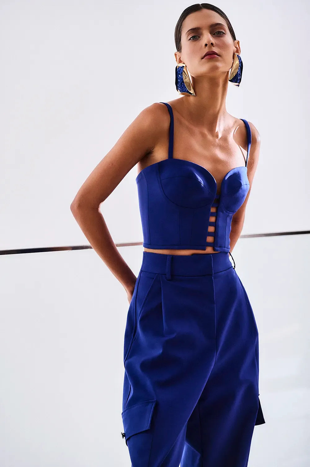 TOP CROPPED COTTON KIA AZUL