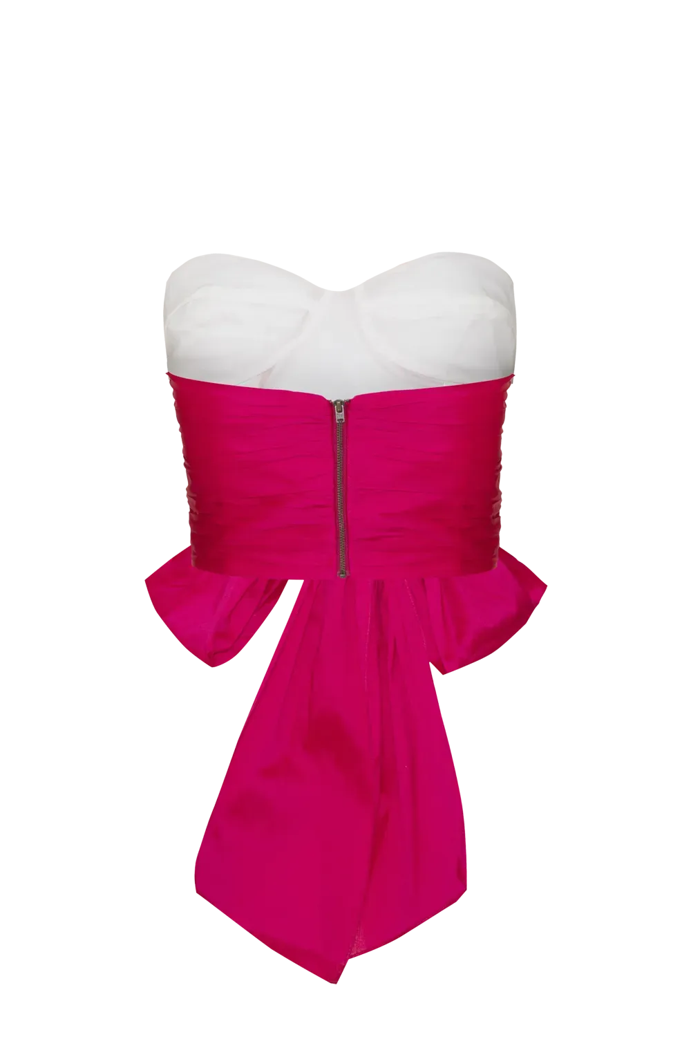 TOP CROPPED TAFETÁ INTENSE PINK