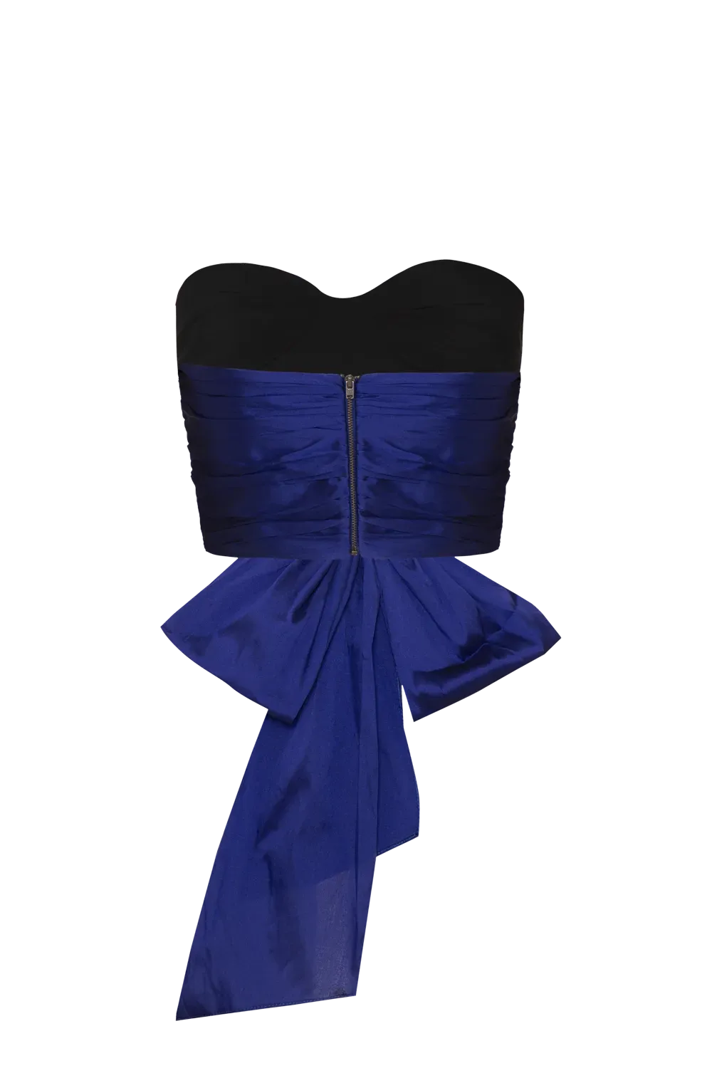 TOP CROPPED TAFETÁ INTENSE AZUL