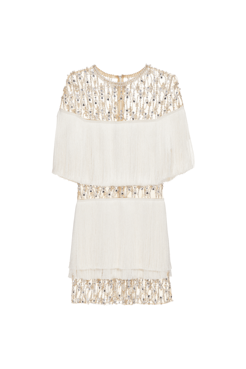 VESTIDO CURTO TULE RICAMARE OFF WHITE