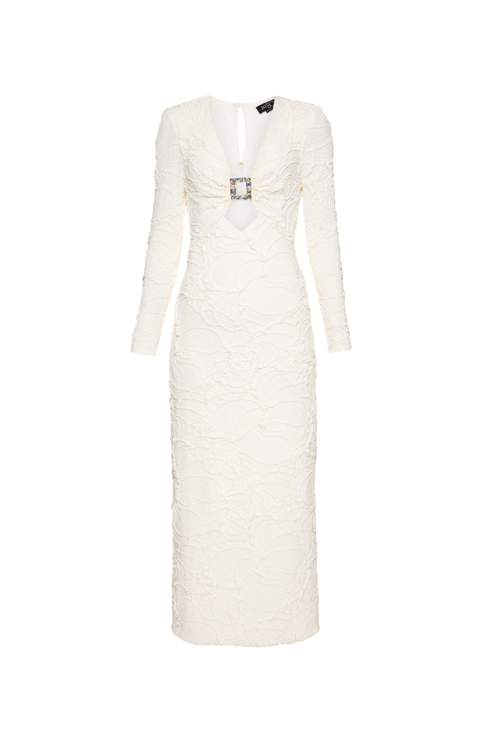 VESTIDO MÍDI LYCRA PETALS OFF WHITE
