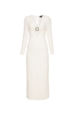 VESTIDO MÍDI LYCRA PETALS OFF WHITE