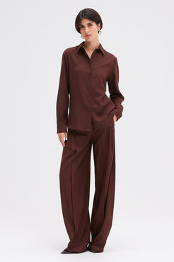 CALÇA LINEN INTENSE RUST MARROM