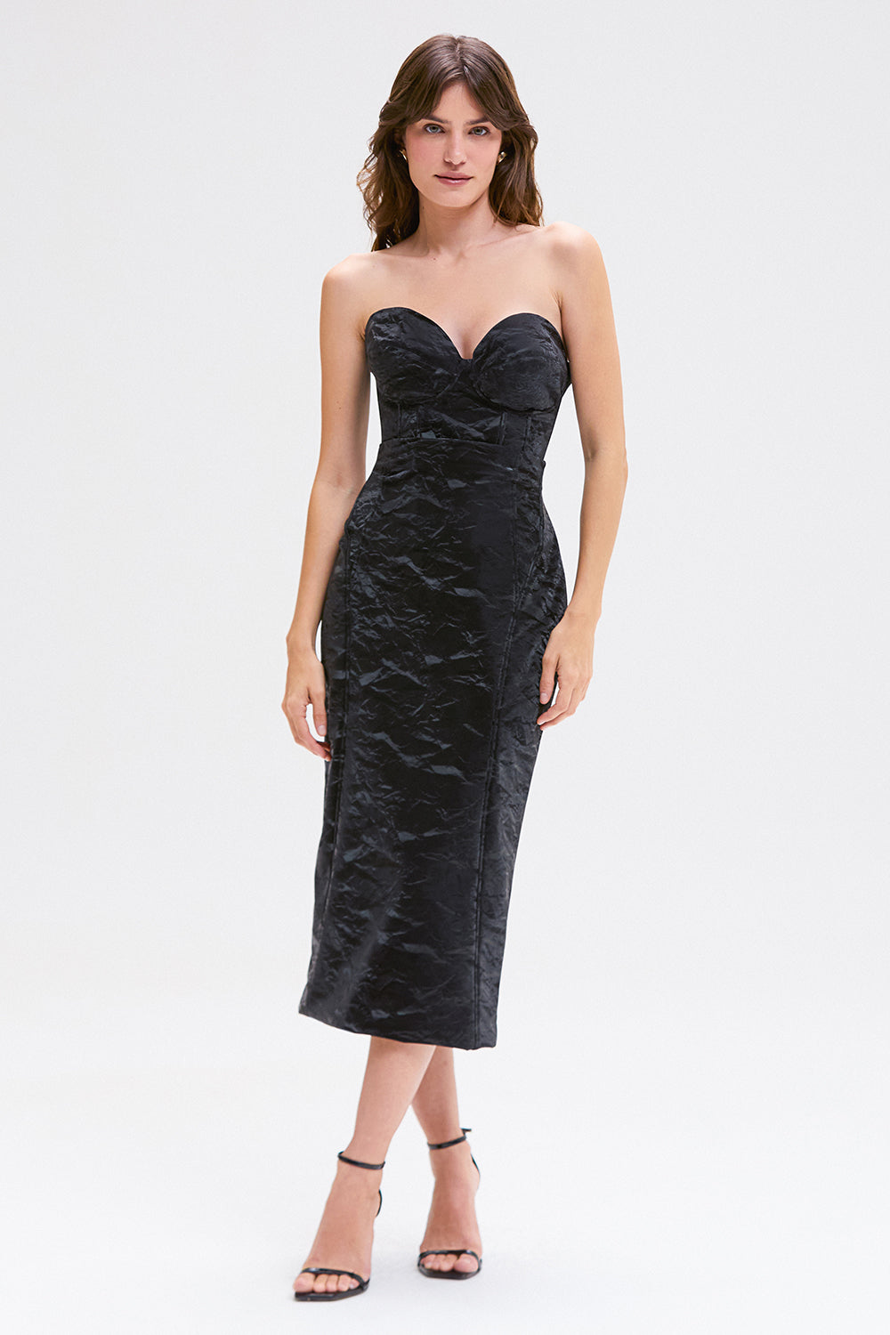 SAIA MIDI LEATHER NOIR 310 PRETO