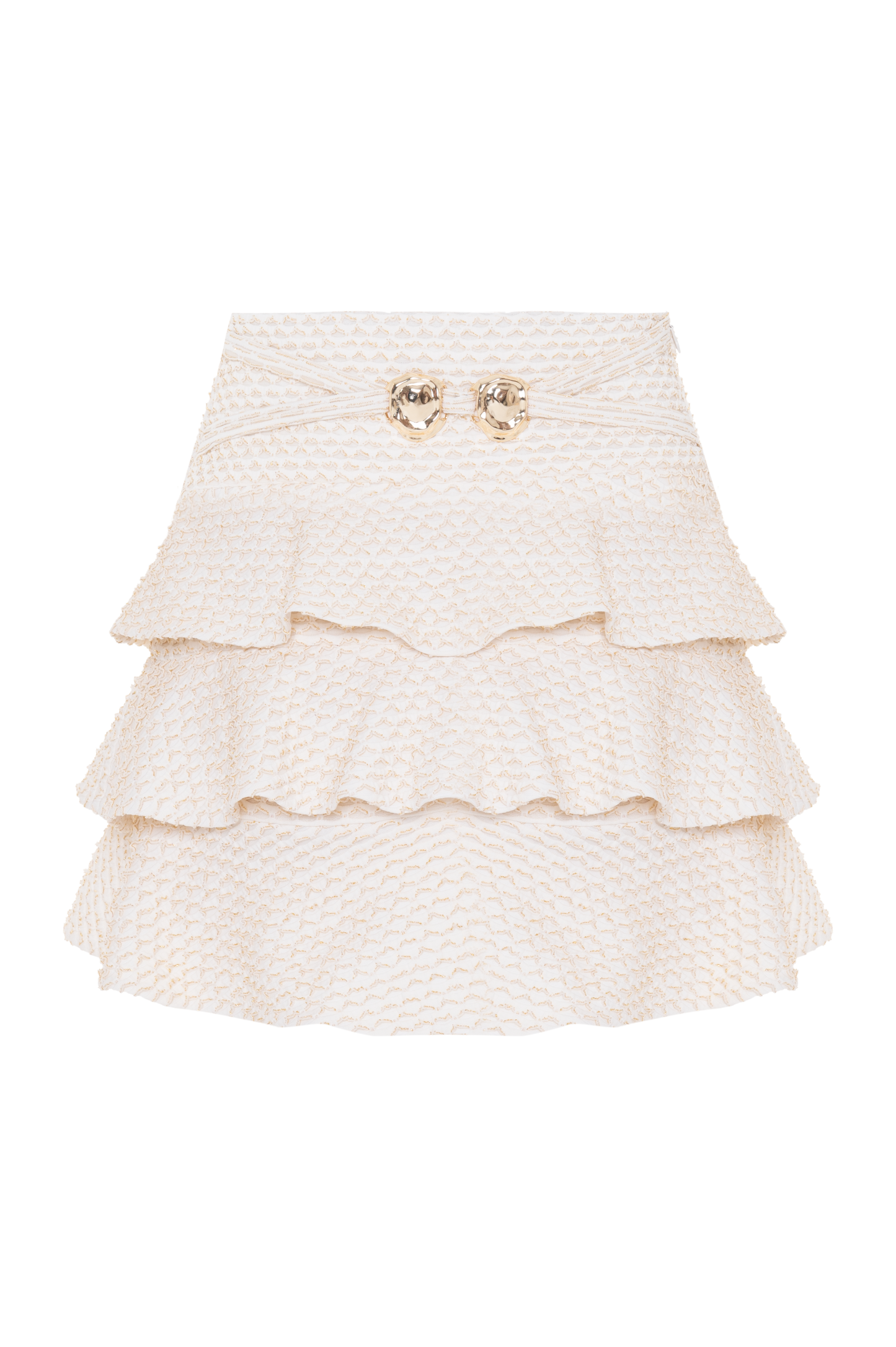 SAIA CURTA MALHA GAVEA OFF WHITE