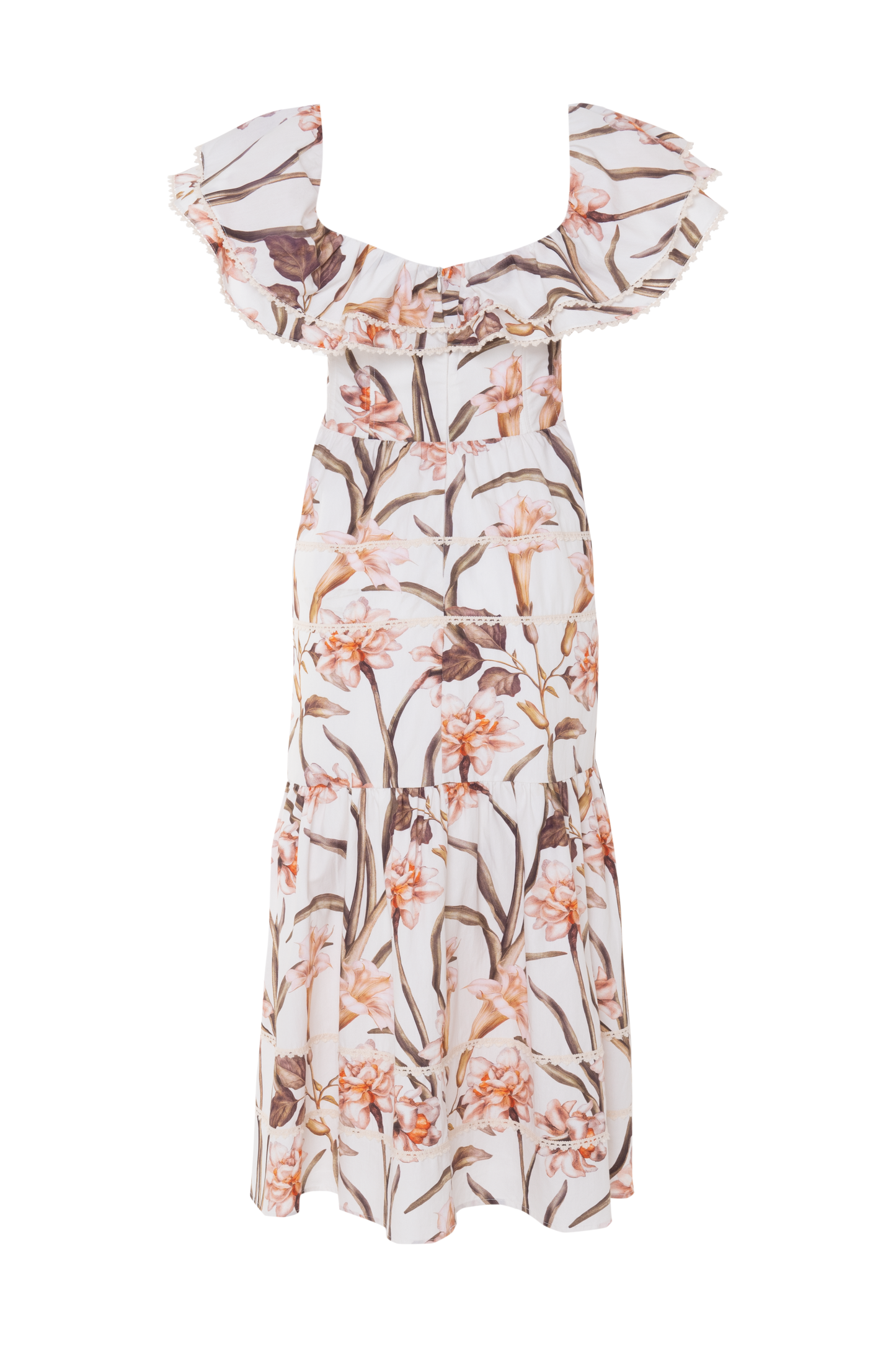 VESTIDO MIDI TRICOLINE NARCISSUS OFF WHITE