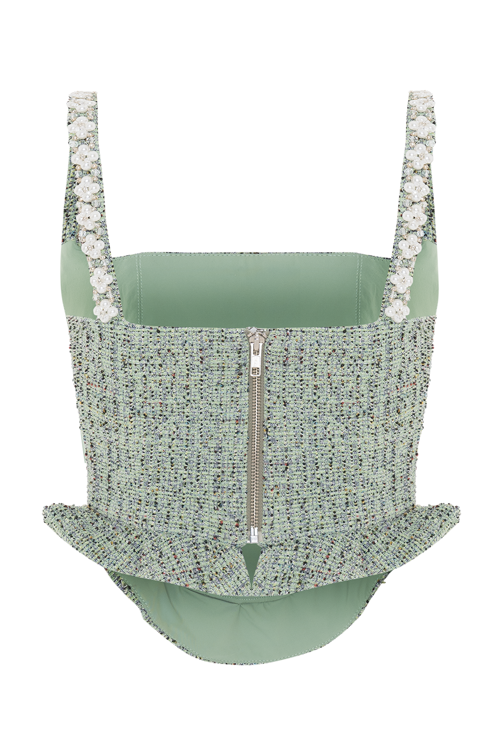 BLUSA CRYSTAL TWEED VERDE