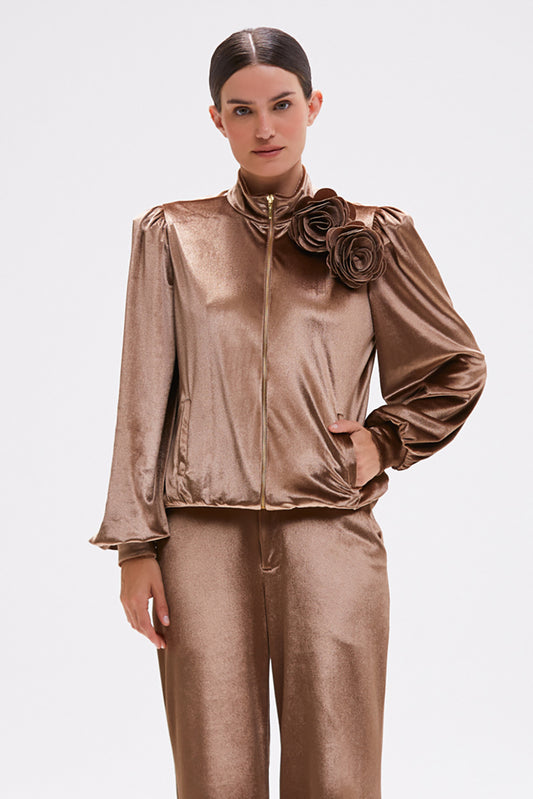 CASACO VELVET ALLURE MARROM