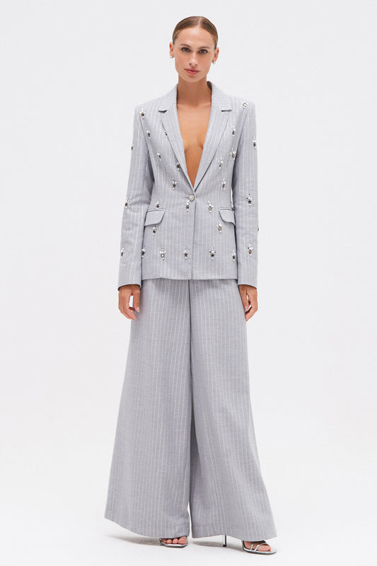 BLAZER METALLIC PINSTRIPE CINZA