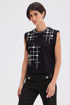CAMISETA PEARL TWEED PRETO