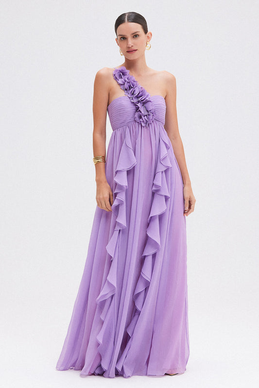 VESTIDO LONGO CHIFFON LOVESTRUCK LILAS