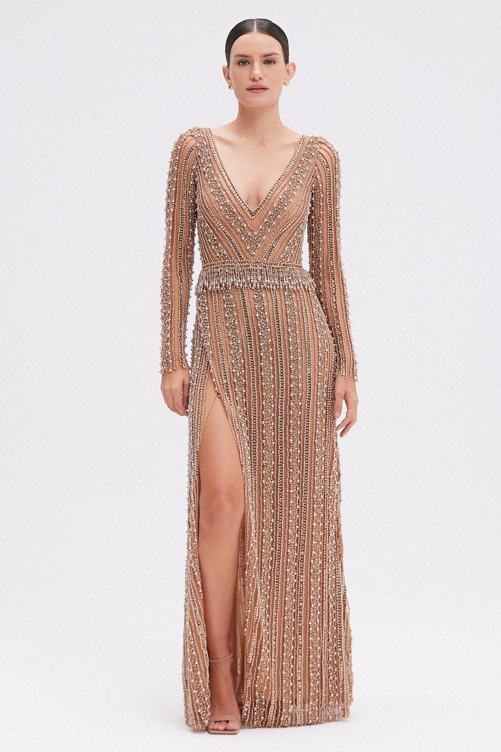 VESTIDO LONGO DREAM EMBROIDERY BEGE