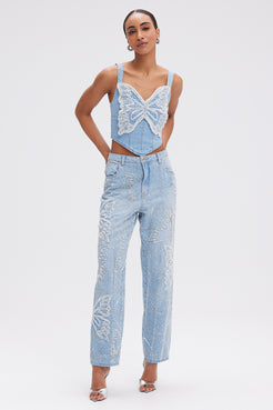 CALÇA BUTTERFLY DENIM AZUL