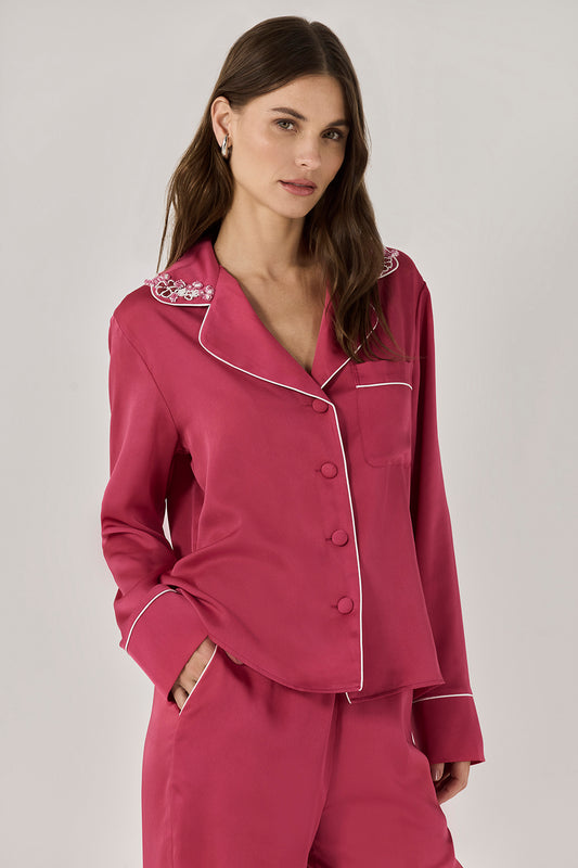 PIJAMA LISO LONGO  MAGENTA