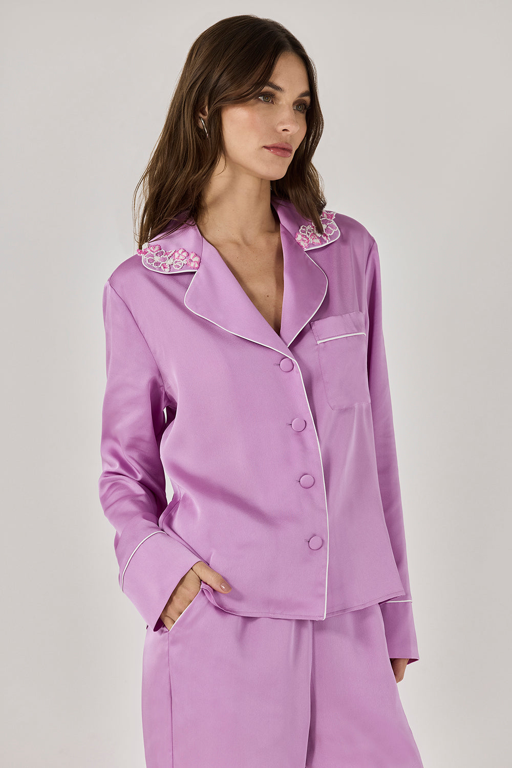 PIJAMA LISO LONGO ROXO
