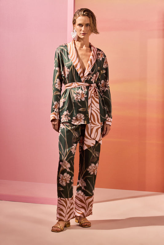 PIJAMA LONGO NARCISSUS VERDE ESCURO