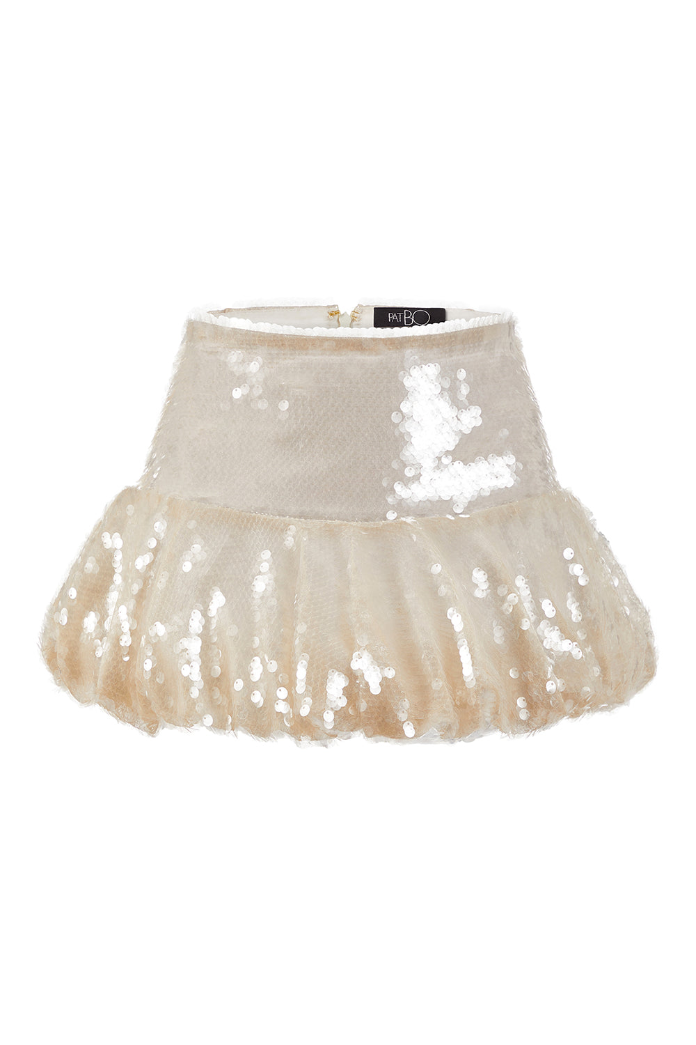 SAIA CURTA PAETÊ OFF WHITE