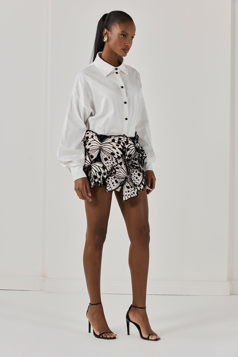 SAIA CURTA CREPE OFF WHITE