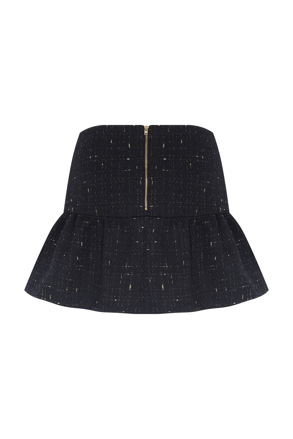 SAIA CURTA PEARL TWEED PRETO