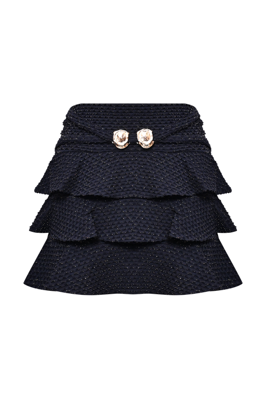 SAIA CURTA MALHA GAVEA PRETO