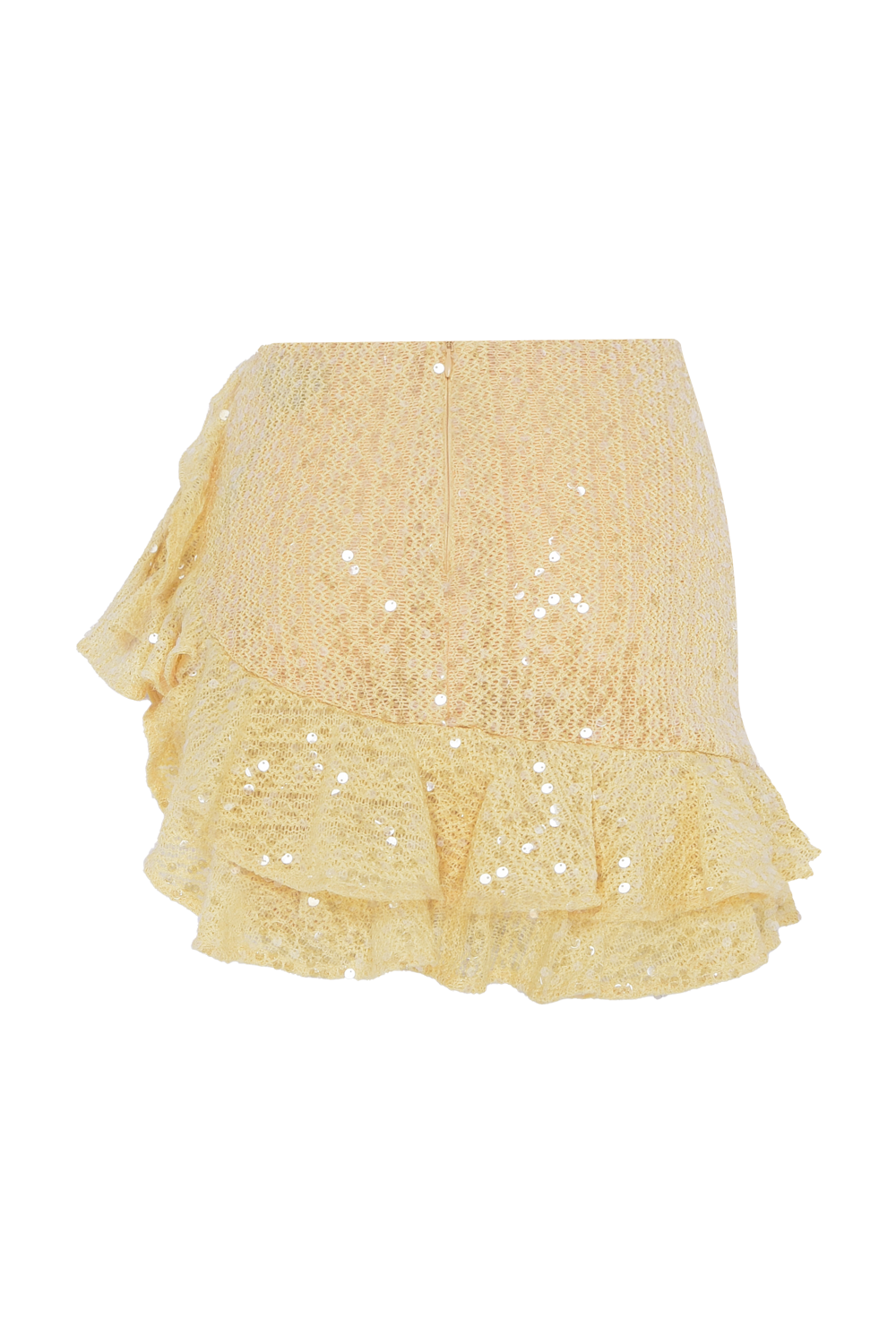 SAIA CURTA CROCHET IARA AMARELO