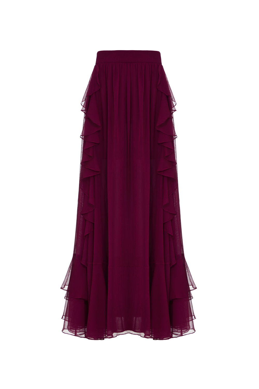 SAIA LONGA CHIFFON WONDERLAND VERMELHO ESCURO